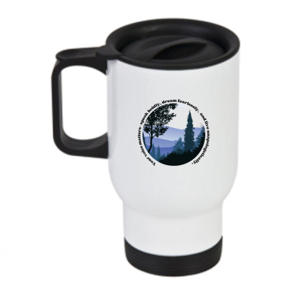 Speak Boldly: Forest Mountains - Travel Mug Thumbnail