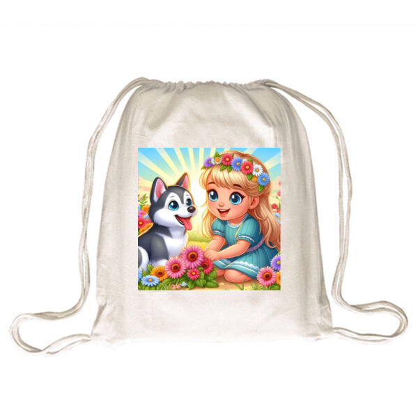 Puppy Playtime - Drawstring Backpack Thumbnail