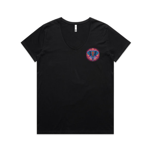 Elephant Mandala - AS Colour Womens Maple V Neck Tee Thumbnail