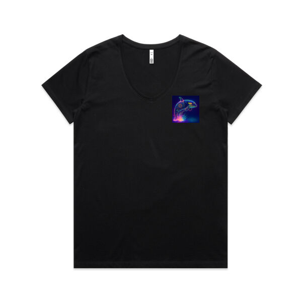 Orca Mandala - AS Colour Womens Maple V Neck Tee Thumbnail