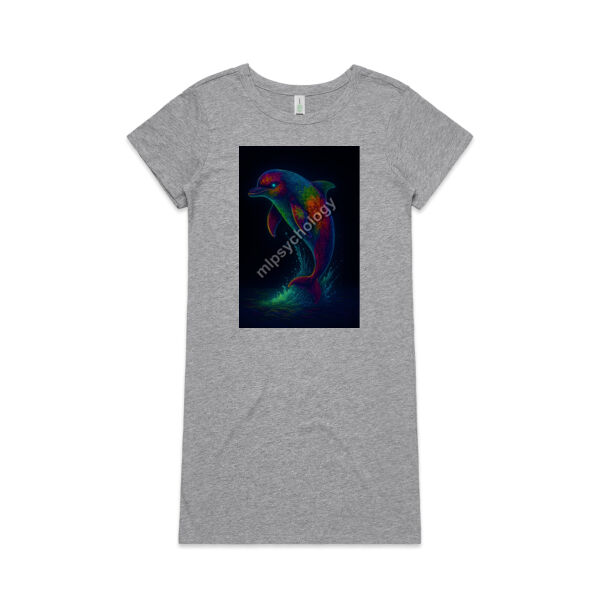 Dolphin Mandala - AS Colour Womens Mika Organic Short Sleeved Dress Thumbnail