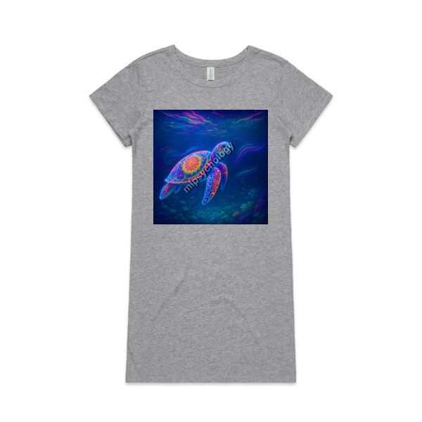 Turtle Mandala - AS Colour Womens Mika Organic Short Sleeved Dress Thumbnail