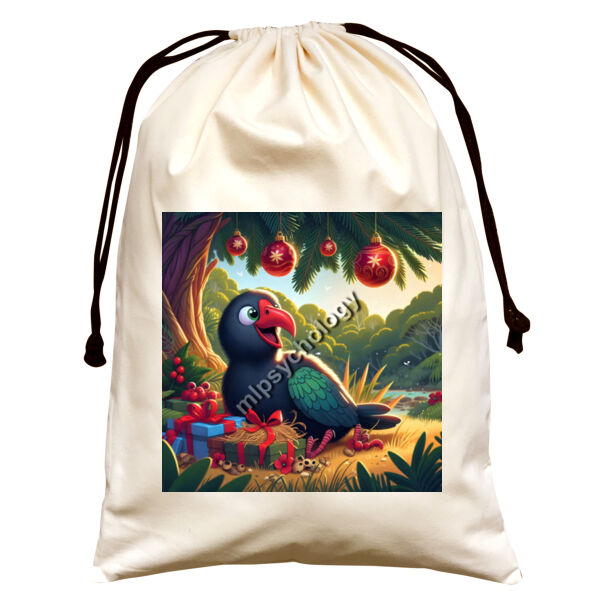 Festive Wilderness - Pukeko  - Large Natural Canvas Santa Sack Thumbnail