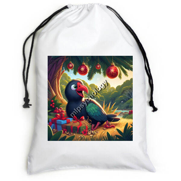 Festive Wilderness - Pukeko  - Large White Canvas Santa Sack Thumbnail