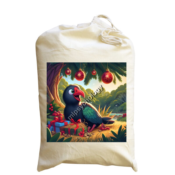 Festive Wilderness - Pukeko  - Medium Calico Santa Sack Thumbnail