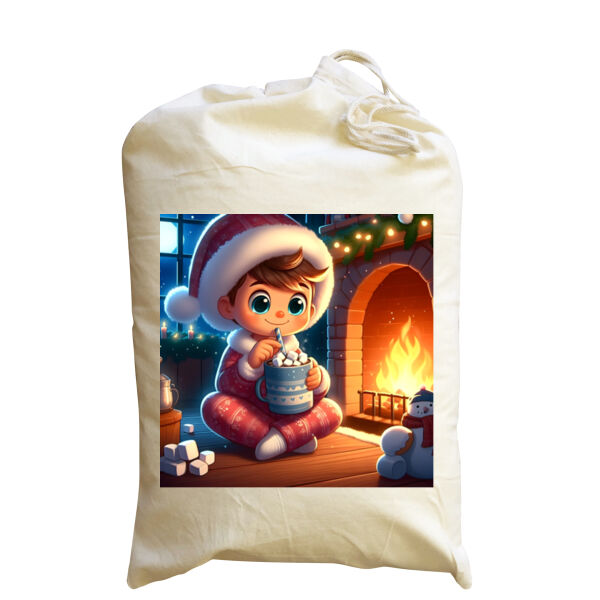 Fireside Whimsy - Medium Calico Santa Sack Thumbnail