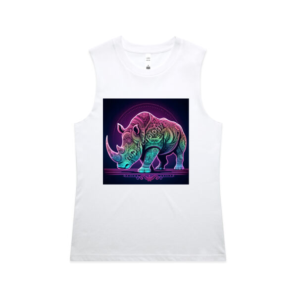 Rhino Mandala (pink) - Full Image - AS Colour Womens Maple Tank Thumbnail