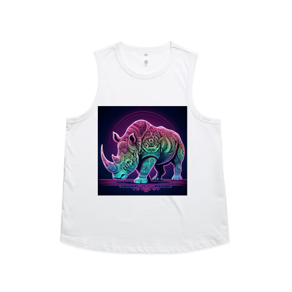 Rhino Mandala (pink) - Full Image - AS Colour Womens Martina Tank Thumbnail