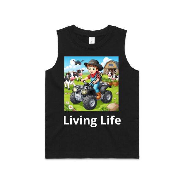 Living Life - Boy - Biz Collection Kids Ice Tee - AS Colour Kids Barnard Tank Thumbnail