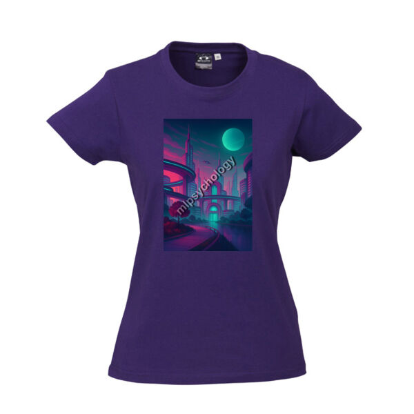 Futuristic World (Pink/Blue Hues) - Biz Collection Ladies Ice Tee Thumbnail