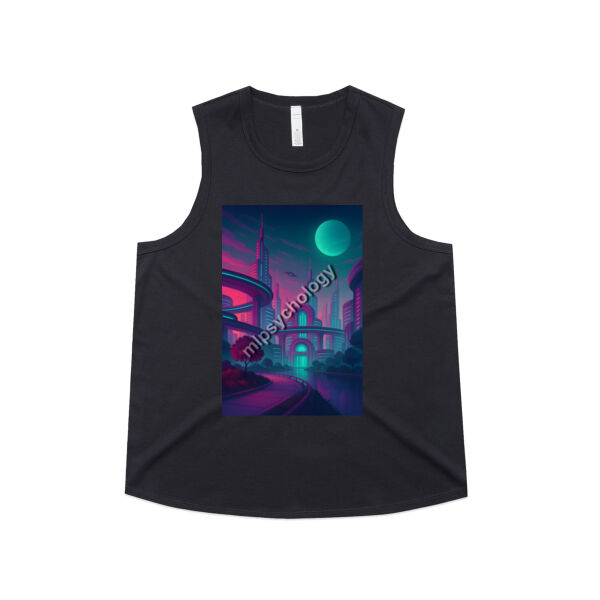 Futuristic World (Pink/Blue Hues) - AS Colour Womens Martina Tank Thumbnail