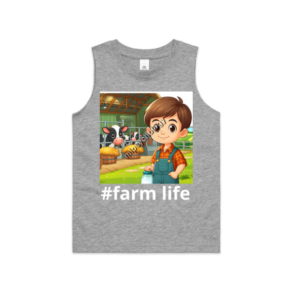 #farm life -Boy - AS Colour Youth Barnard Tank Thumbnail